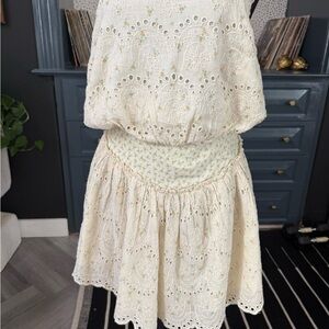 Free People Cream Eyelet Skirt Set